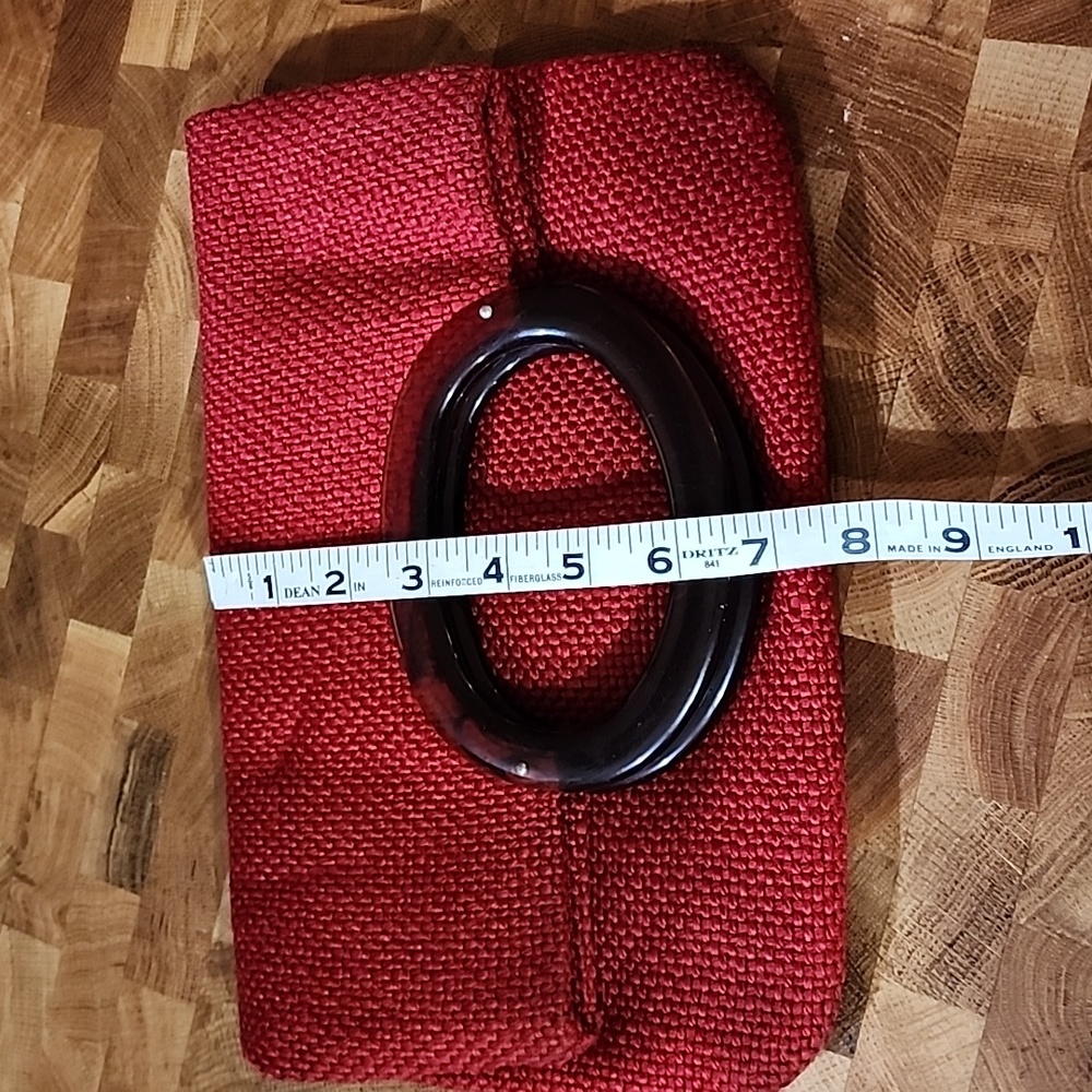 Vintage MCM red Jute Hand bag clutch - Picture 14 of 16